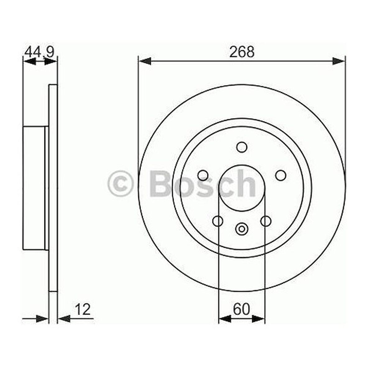 Bosch Fren Diski Arka [5D 268Mm] Cruze Astra J Mokka 1.4 09 A 14